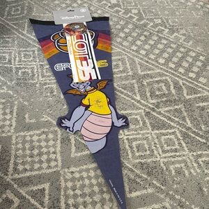 NWT EPCOT 35th Anniversary Figment Pennant, Sticker & Button